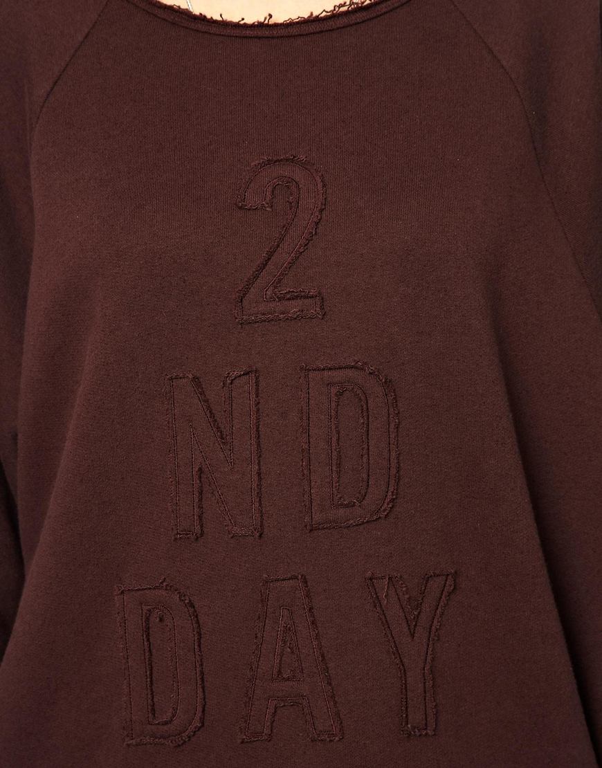 2nd Day Sweat Top in Brown - Lyst