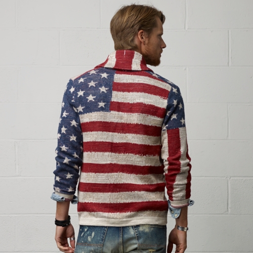 Denim Supply Ralph Lauren American Flag Cotton Cardigan in