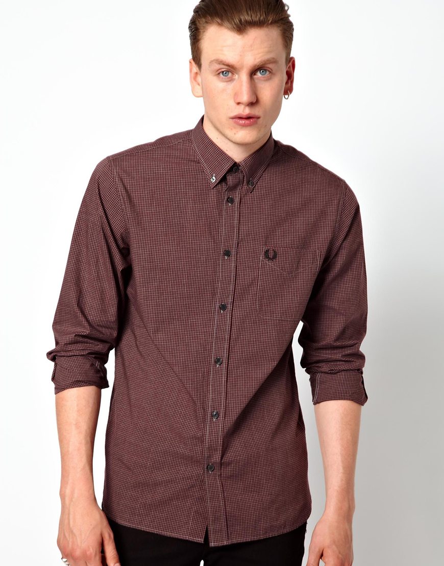fred perry micro gingham shirt 