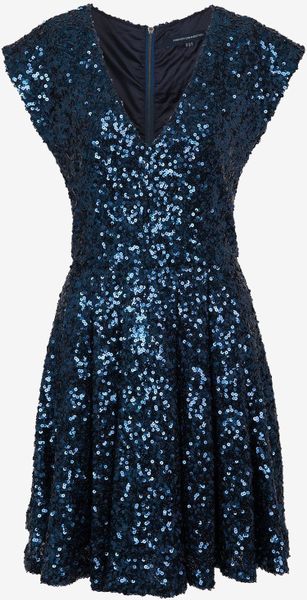 French Connection Spectacular Sparkle Dress in Blue | Lyst
