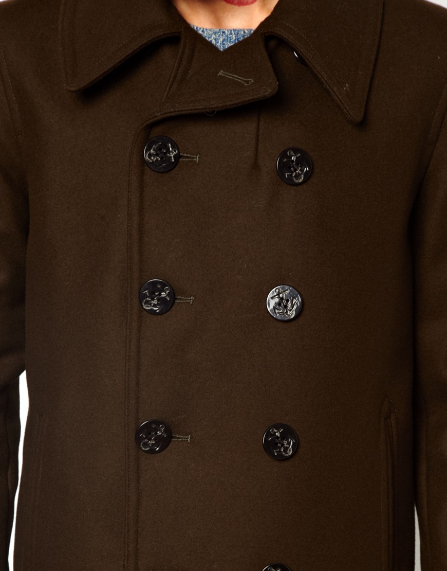 Lyst - Gloverall Peacoat In Melton Wool in Natural for Men