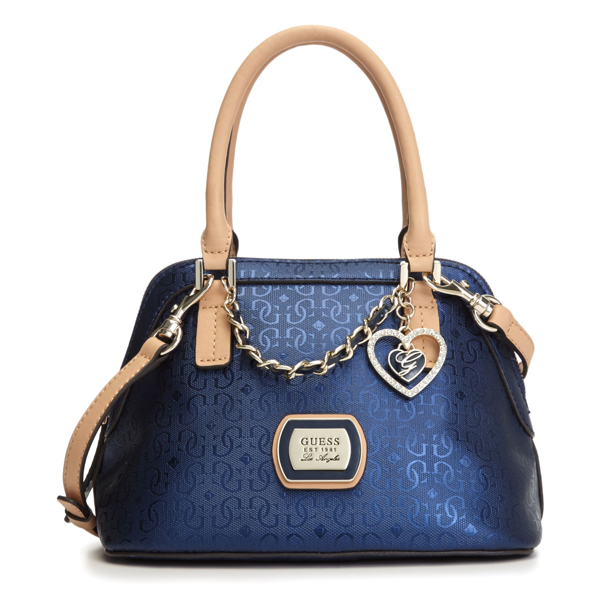 blue guess purse