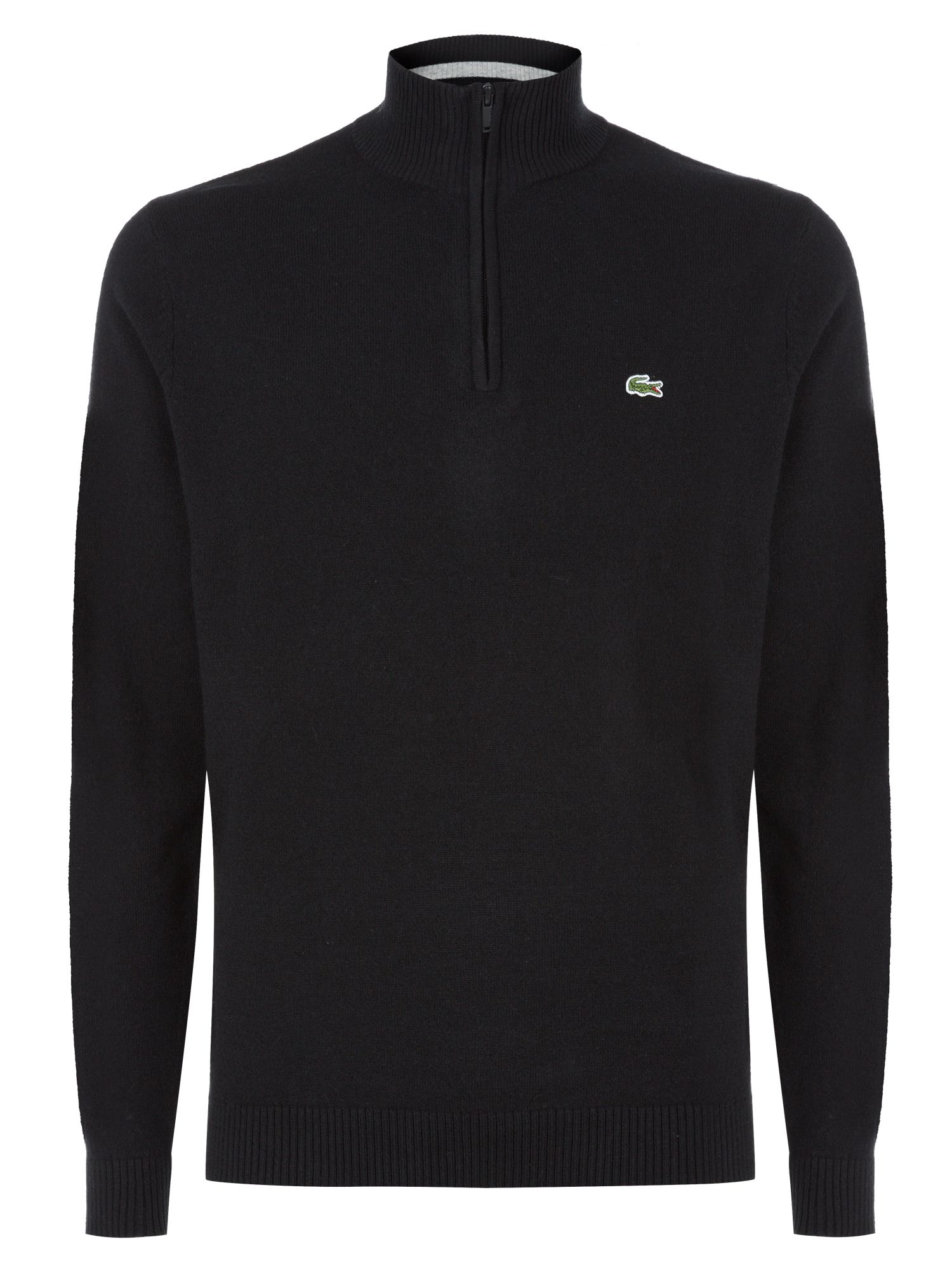 Lacoste Zip Collar Lambswool Sweater in Black for Men Lyst