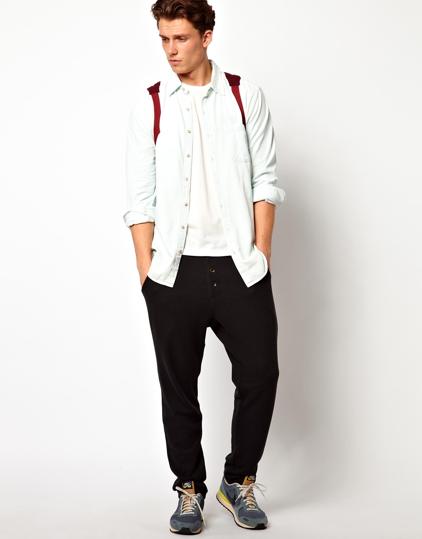 mens drop crotch sweatpants