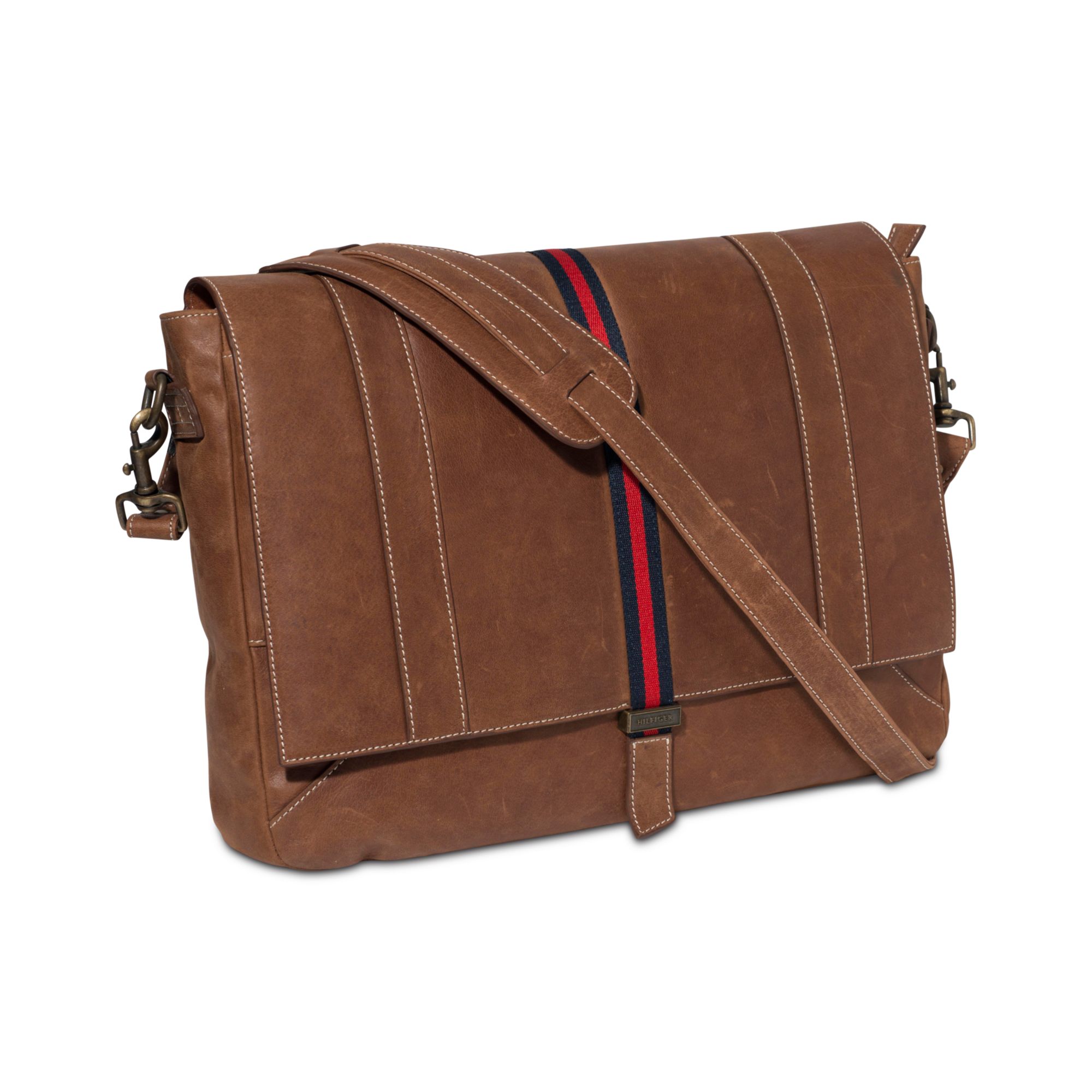 brown men's messenger bag