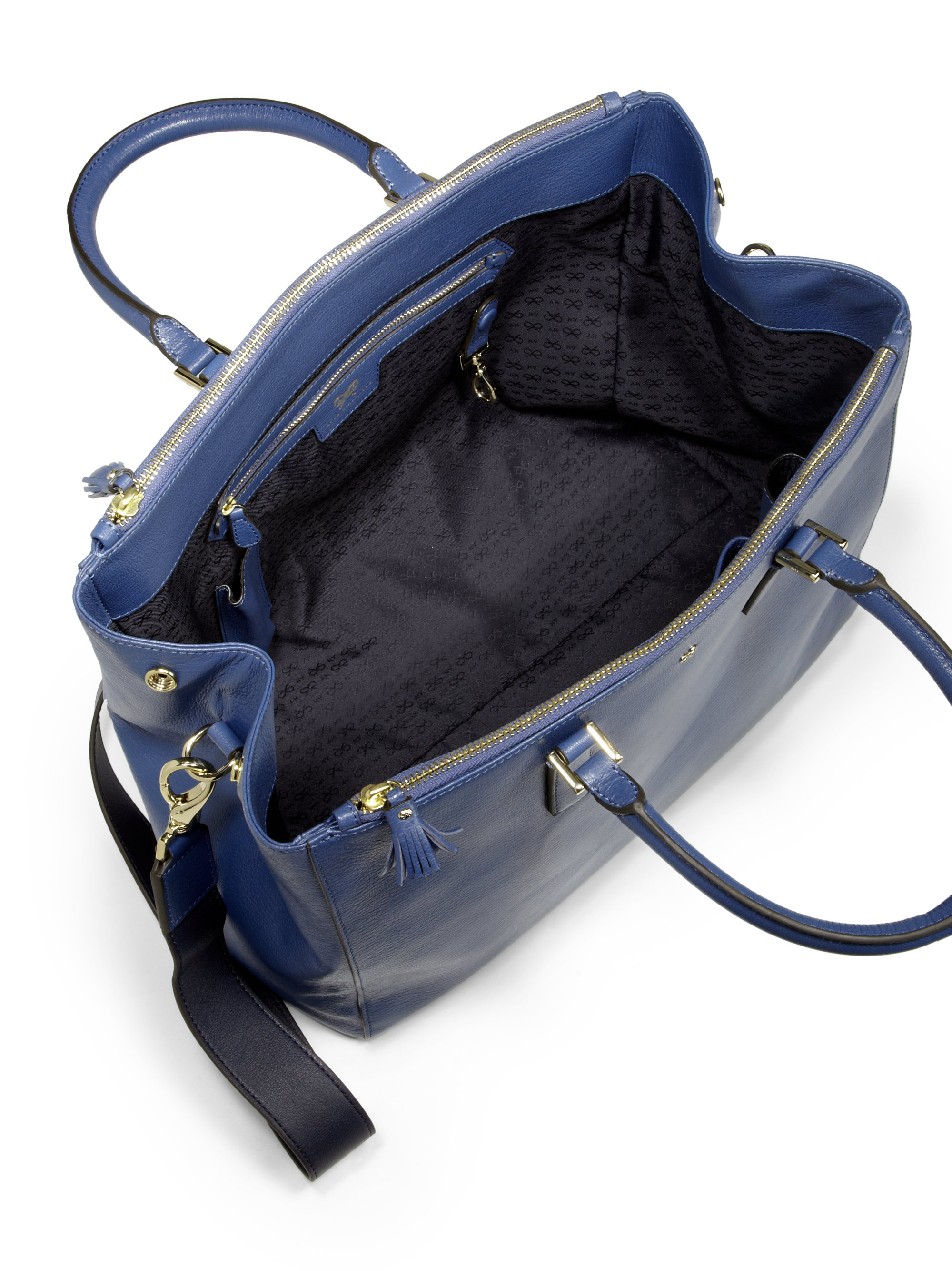 Anya Hindmarch Ebury Capra Shoulder Bag in Blue - Lyst