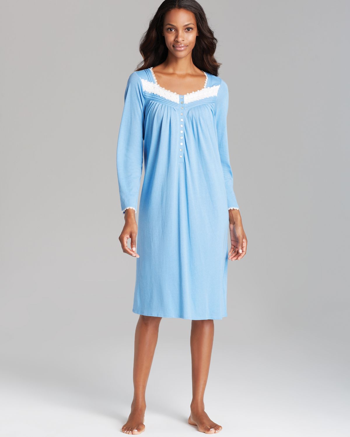 Eileen West Saint Tropez Long Sleeve Nightgown in Sapphire (Blue) Lyst