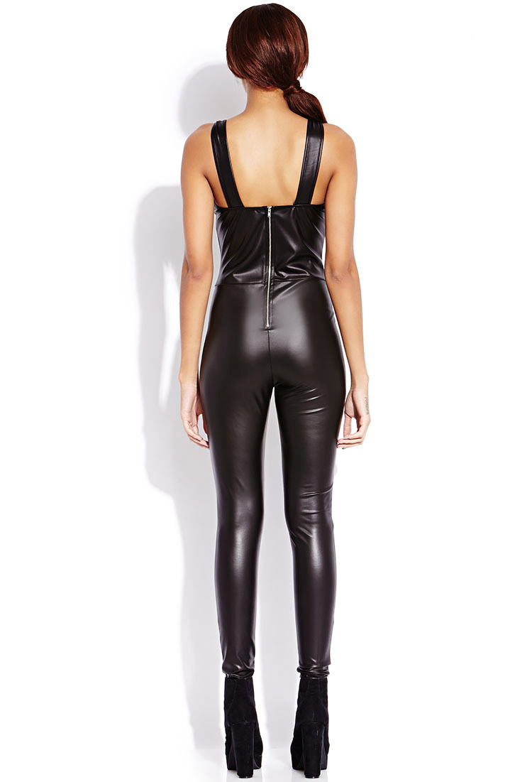 leather jumpsuit forever 21