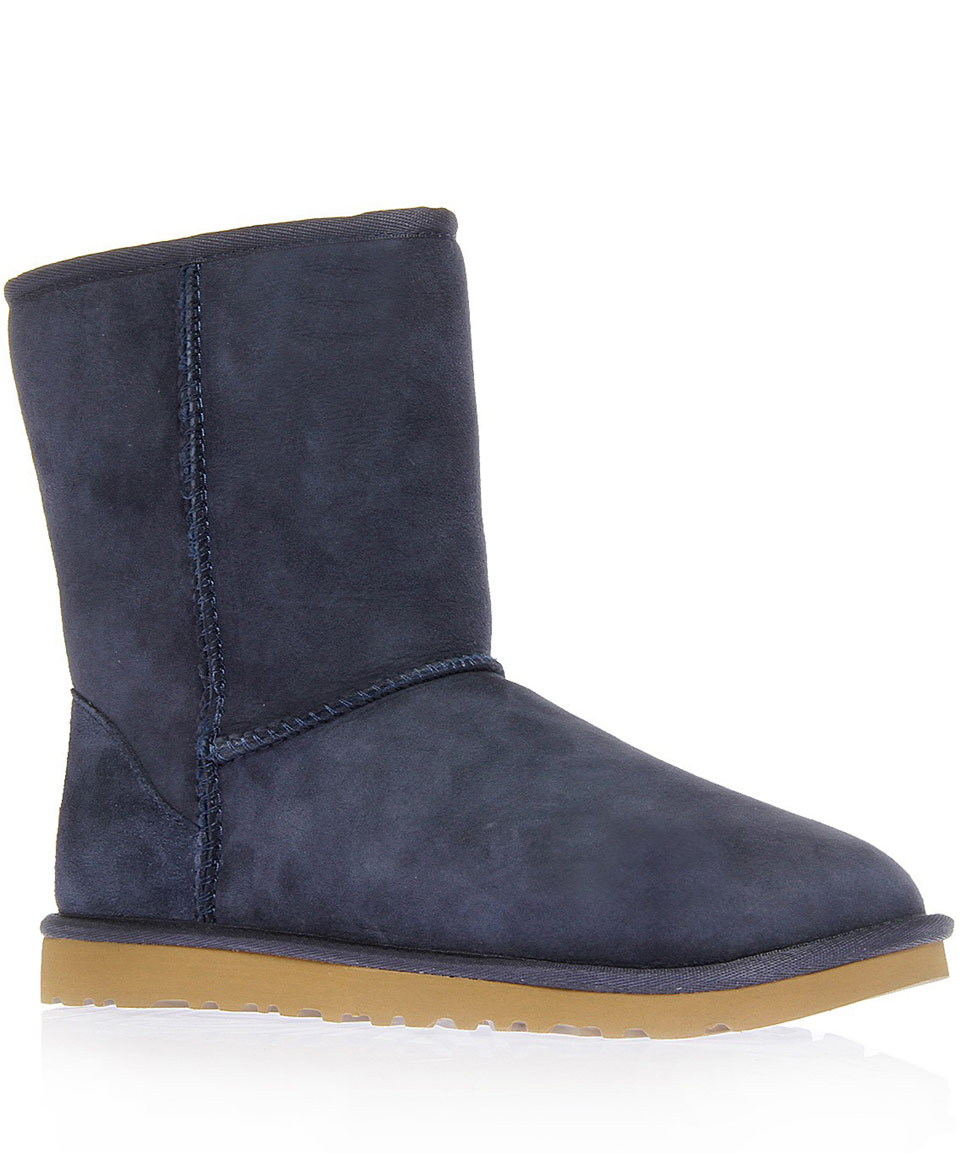 navy sheepskin boots