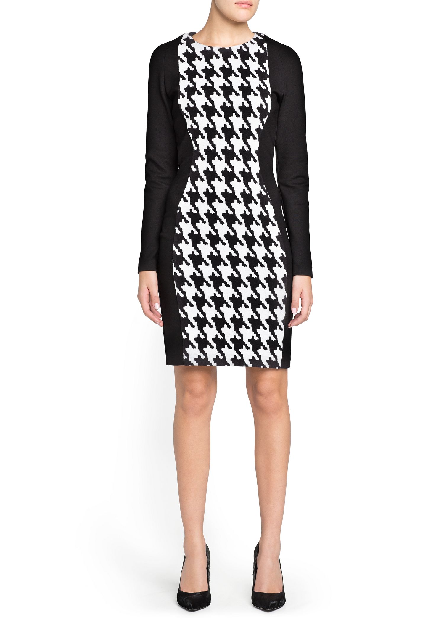 Lyst - Mango Pencil Houndstooth Dress in White