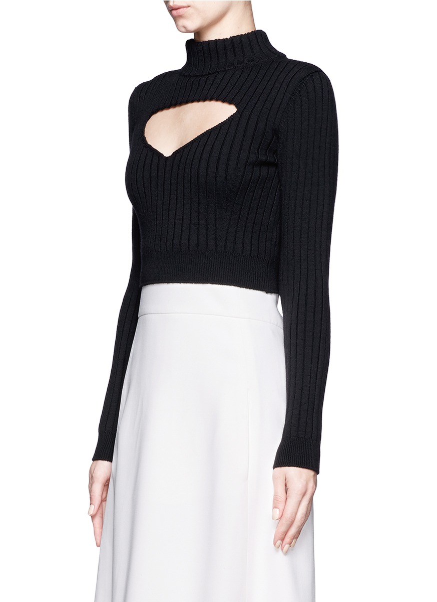 cropped turtleneck sweater outfit