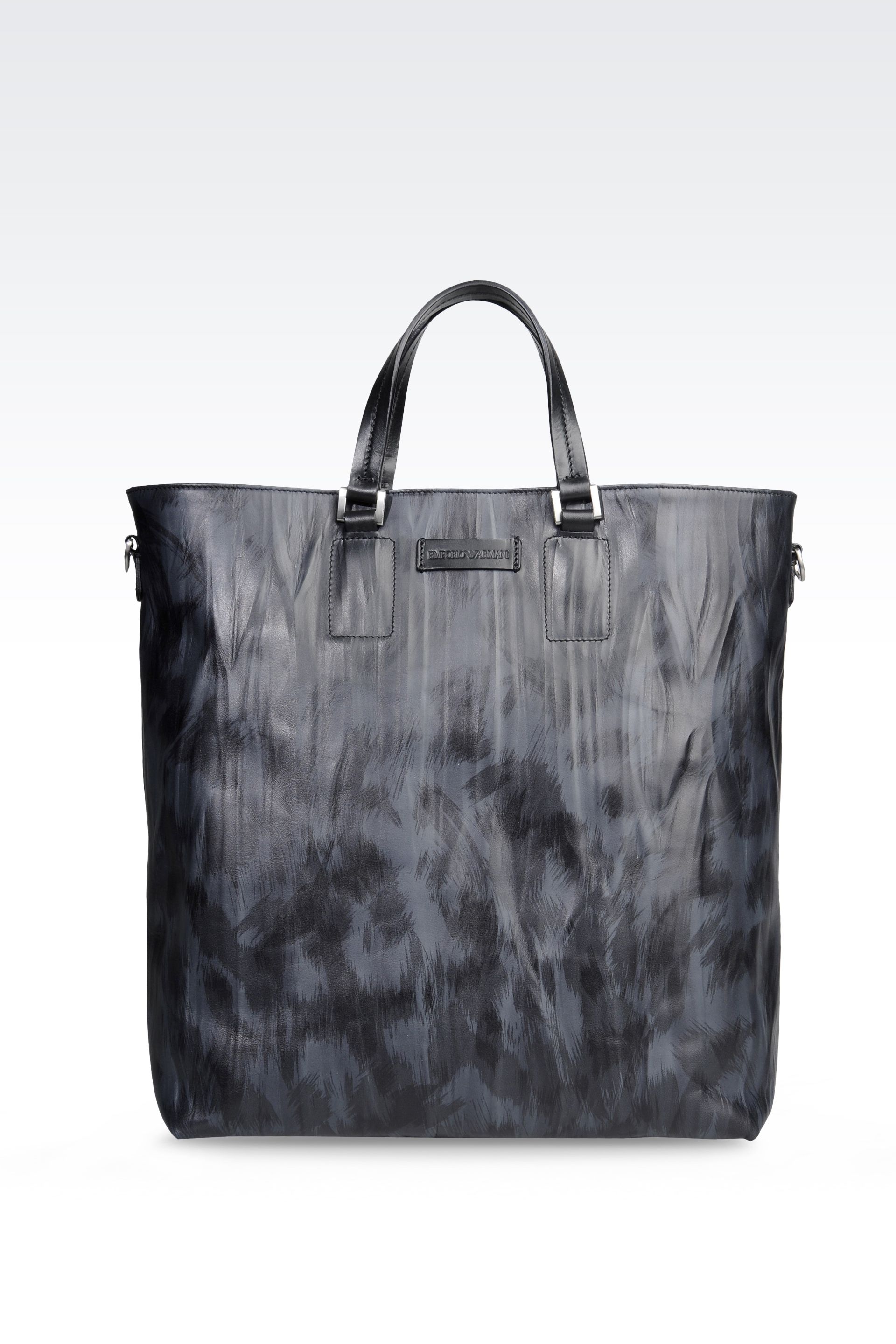 Emporio Armani Tote Bag in Leather in Black for Men Lyst