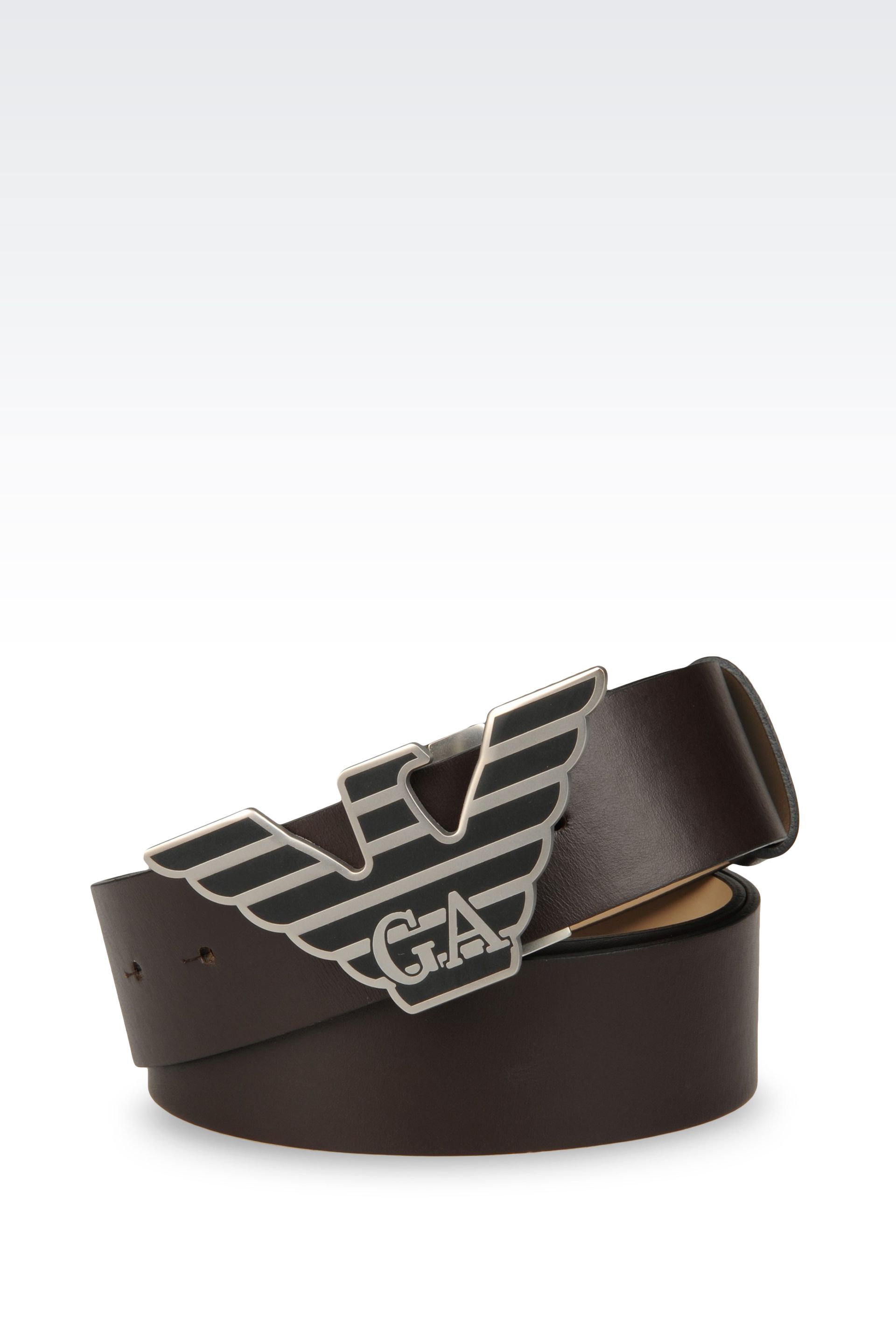 dividend Trekker In detail Emporio Armani Leather Belt with Eagle Buckle in Brown for Men | Lyst