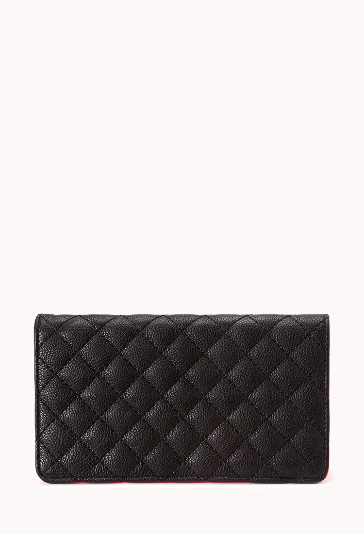 Lyst Forever 21 Iconic Quilted Wallet in Black