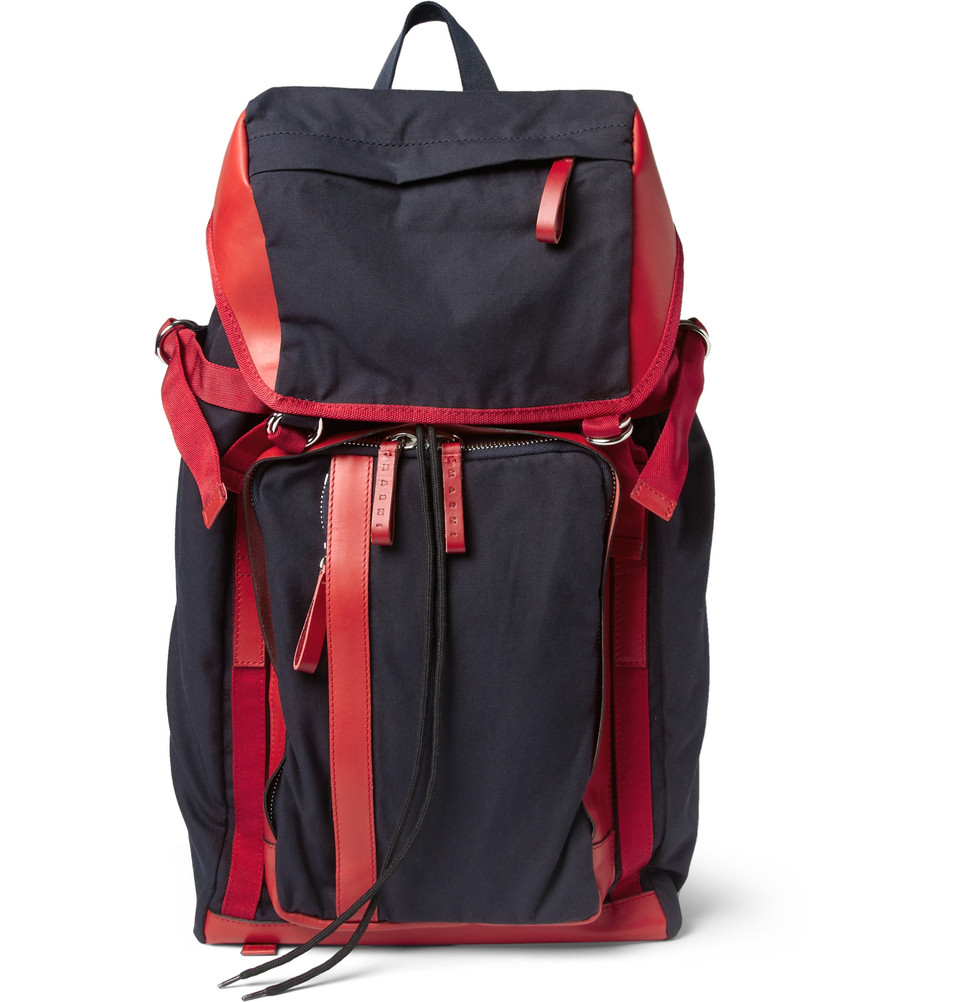 Lyst Marni Leathertrimmed Canvas Backpack in Red for Men