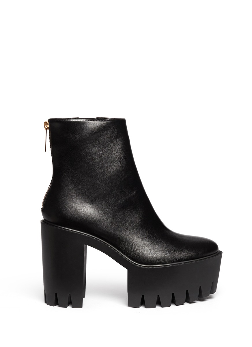 Stella Mccartney Treadsole Platform Ankle Boots in Black | Lyst