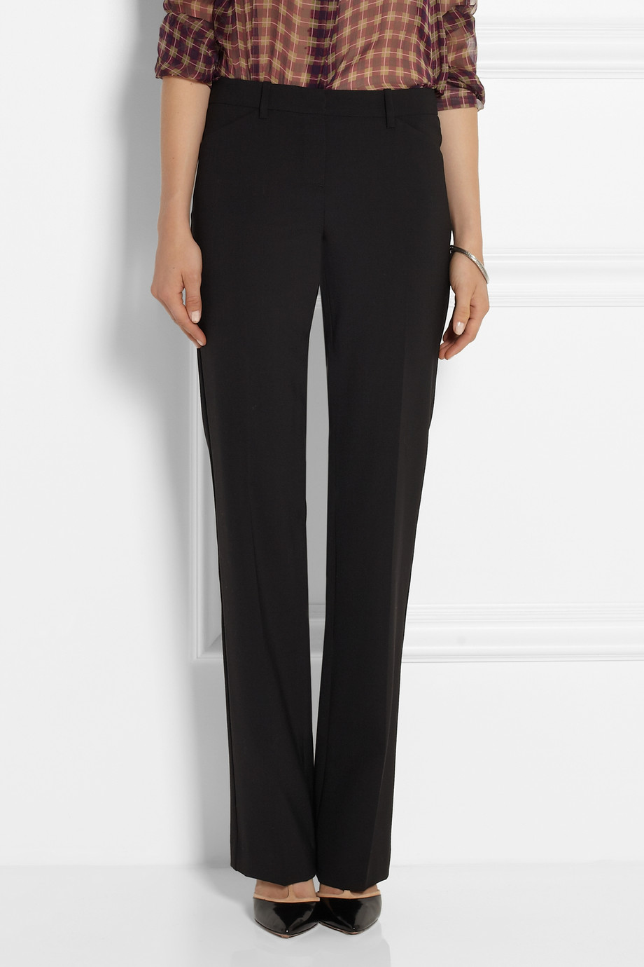bootcut black trousers