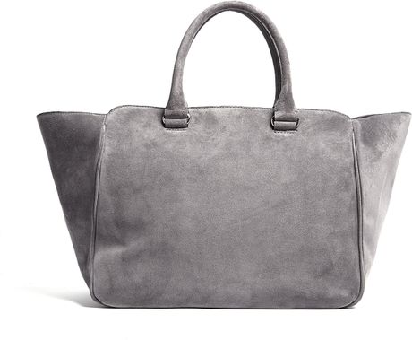 Tila March Manon Suede Winged Tote Bag in Gray (grey) | Lyst