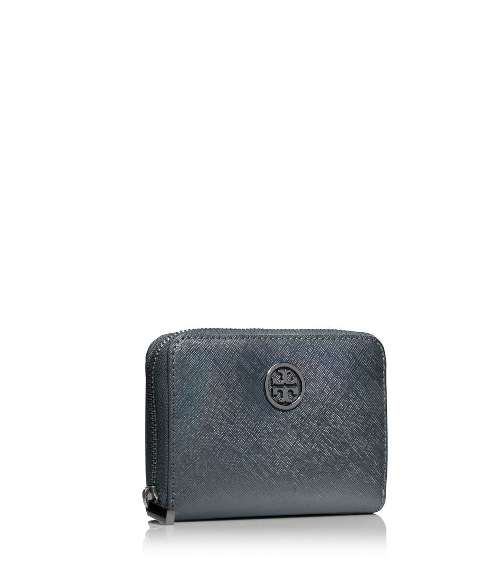 Lyst - Tory Burch Robinson Ologram Zip Continental Wallet in Gray