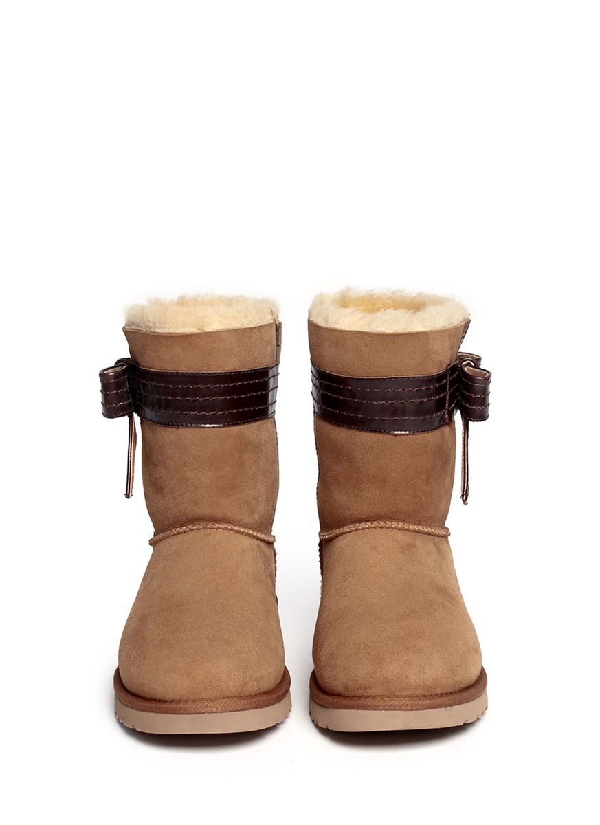 casual bow short fur boots