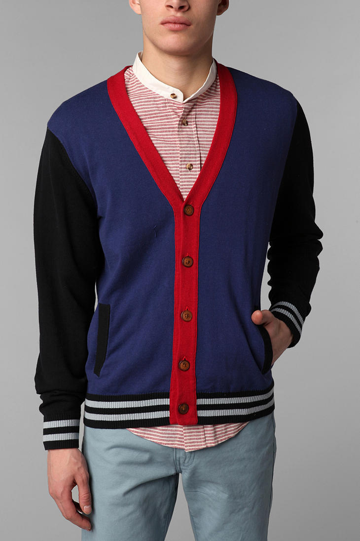 Lyst Urban Outfitters Hawkings Mcgill Colorblock Varsity Cardigan in