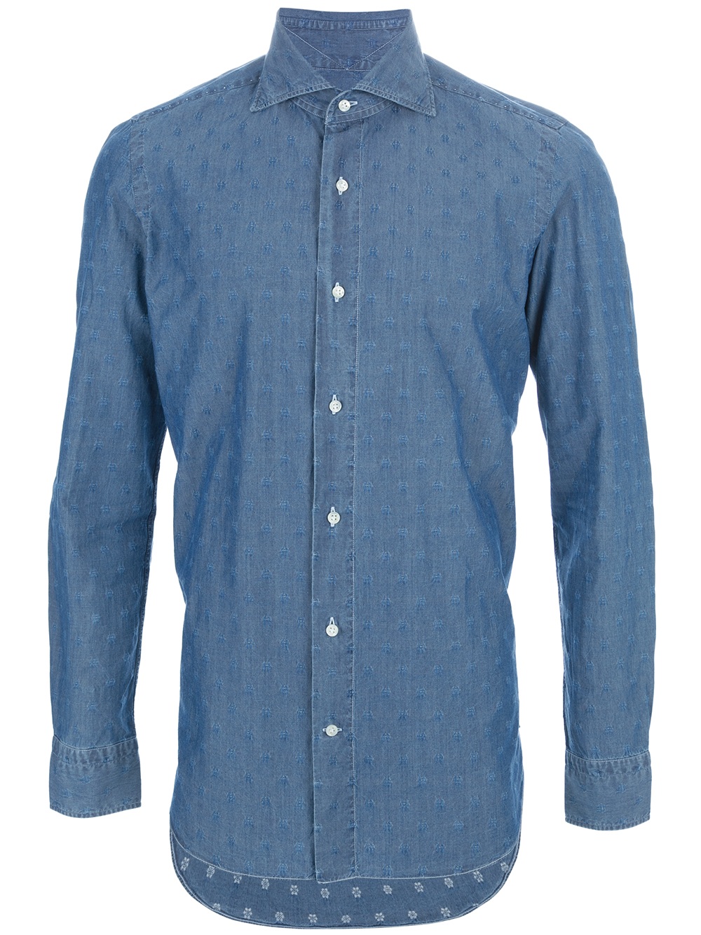 Vincenzo Di Ruggiero Stitch Detail Shirt in Blue for Men - Lyst