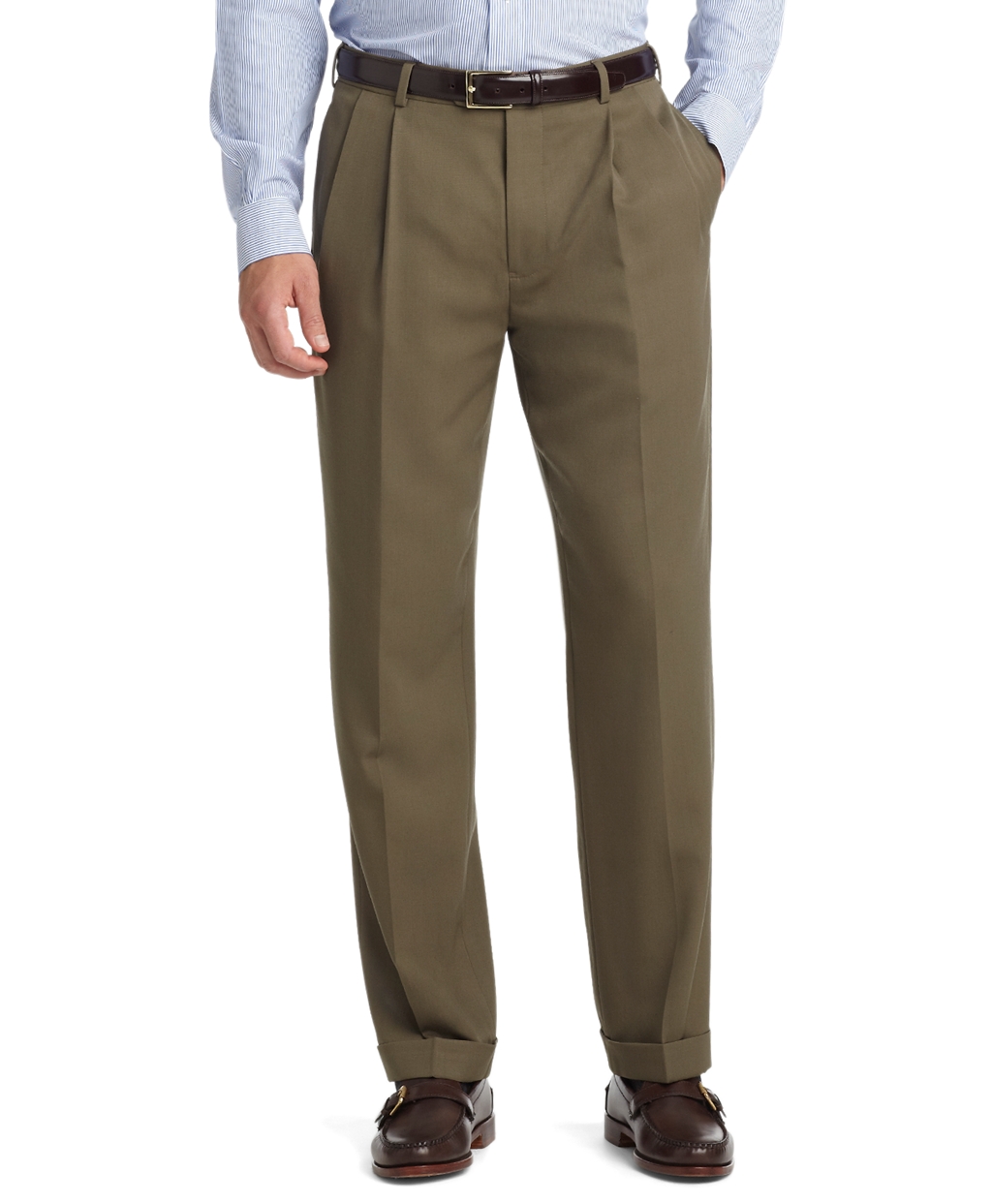 Brooks brothers Madison Fit Pleat-front Classic Gabardine Trousers in
