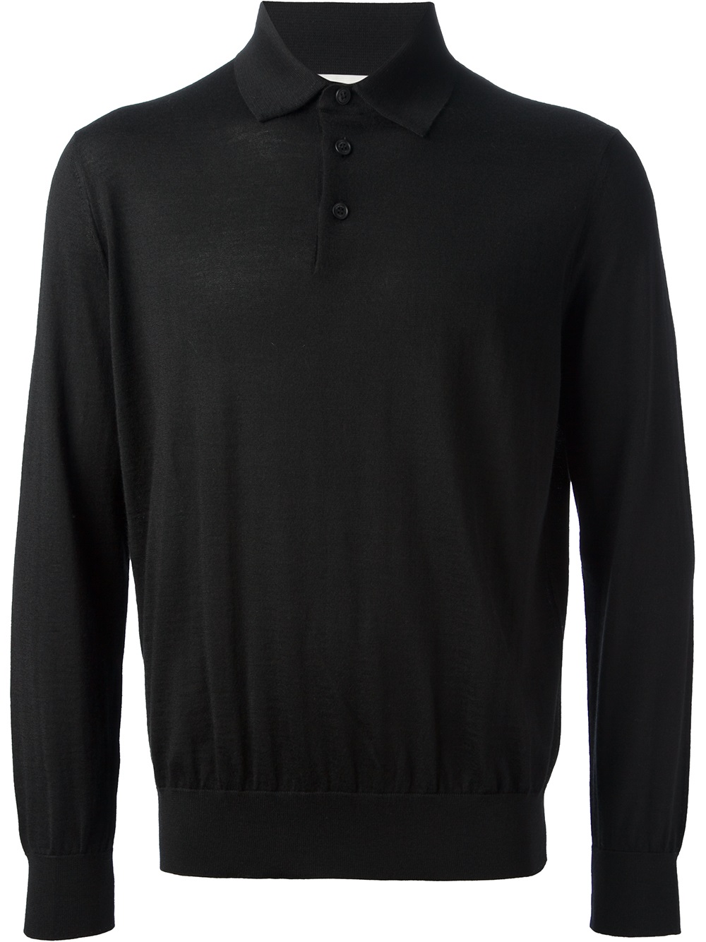 Lyst - Ermenegildo Zegna Long Sleeve Polo Shirt in Black for Men