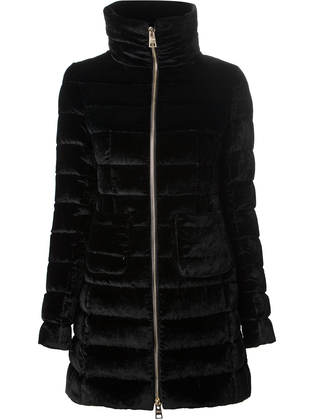 very black padded coat