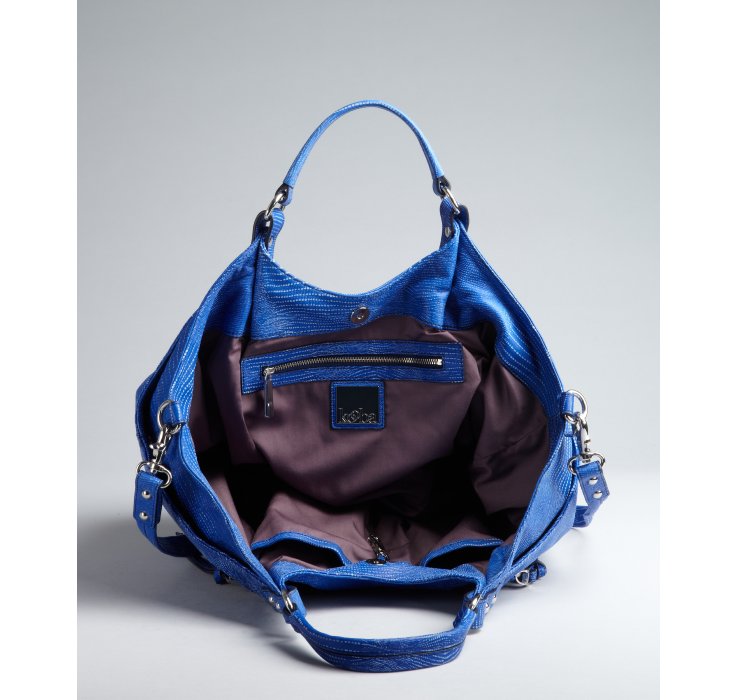 chloe marcie replica handbags - Kooba Electric Blue Distressed Snake Embossed Leather Chloe ...