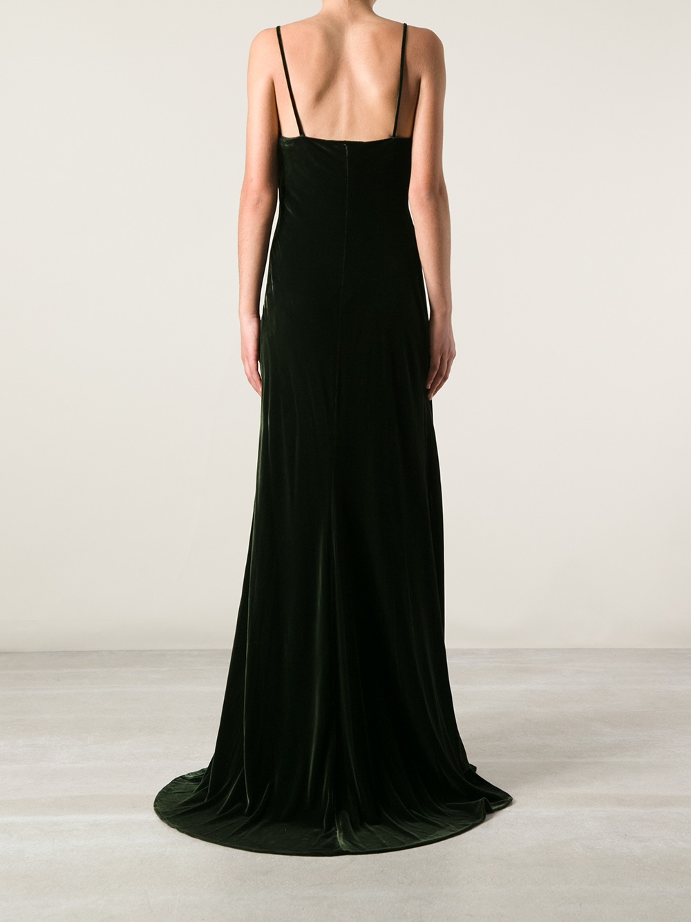 ralph lauren green velvet gown