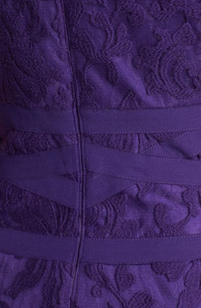 Tadashi Shoji Lace Tulle Sheath Dress in Purple (Deep Amethyst) | Lyst