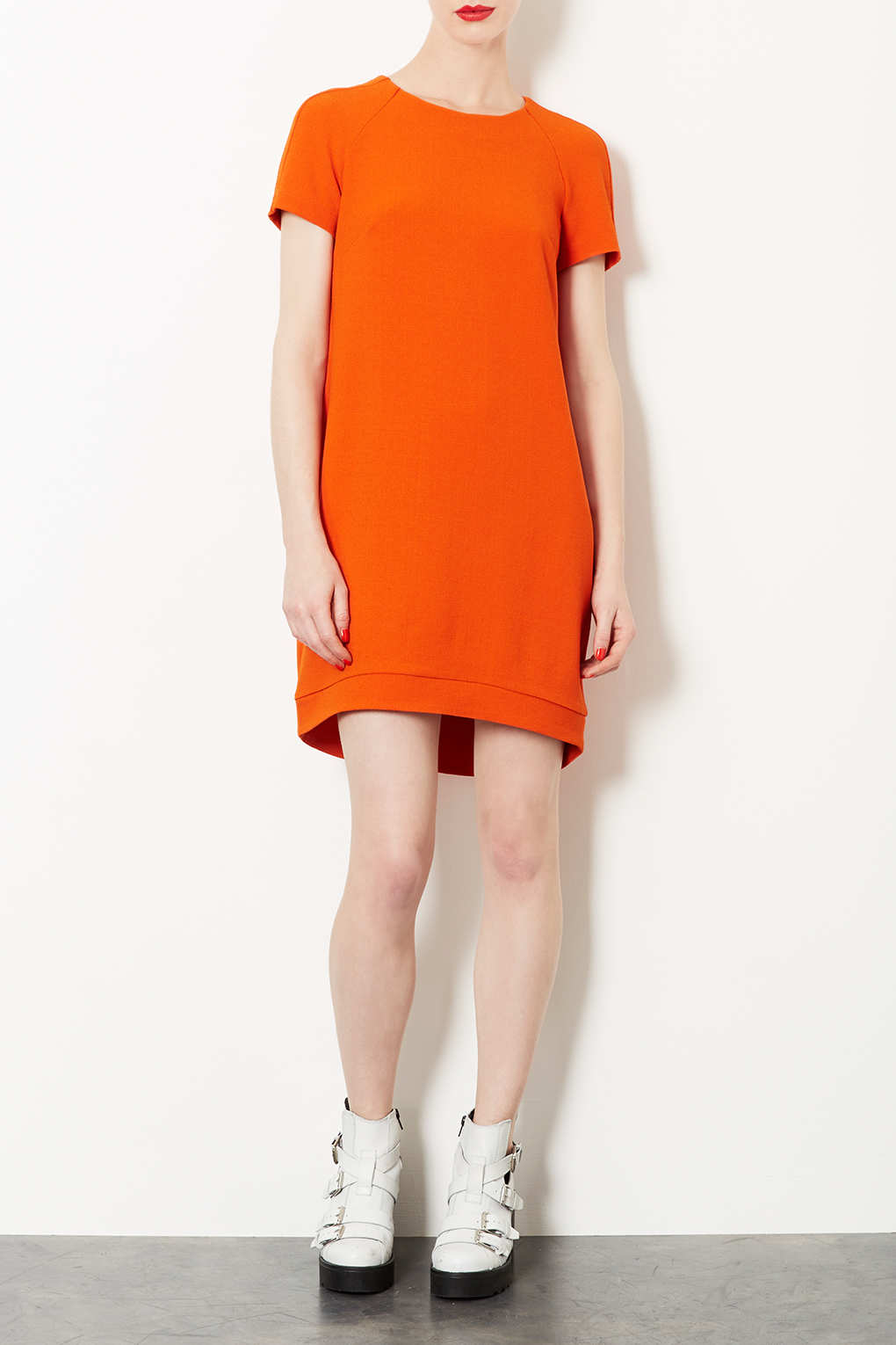 Crepe Tee Shift Dress in Orange Lyst