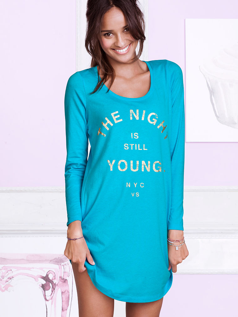 Victoria's Secret The Angel Sleep Tee in Blue (scuba) Lyst