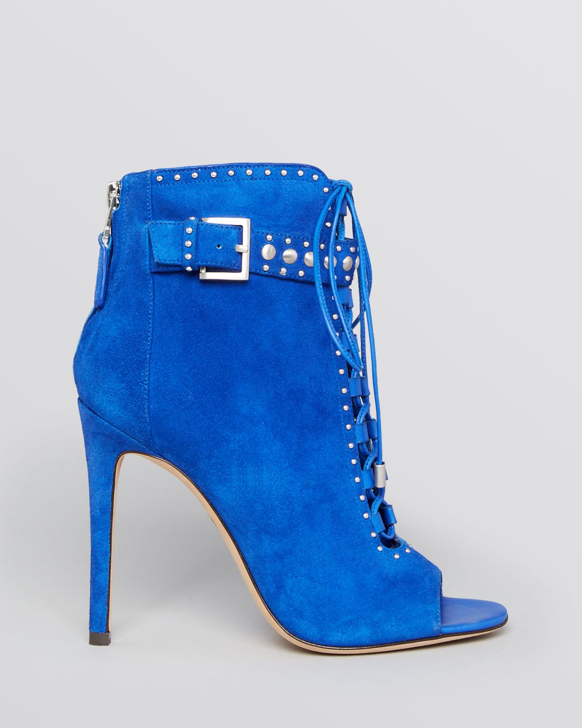Lyst - B Brian Atwood Open Toe Lace Up Booties Lamotte High Heel in Blue