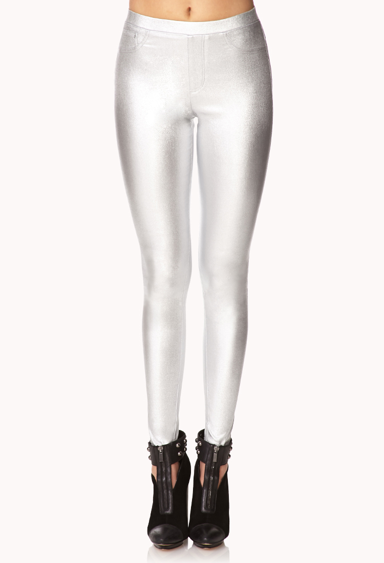silver jeggings