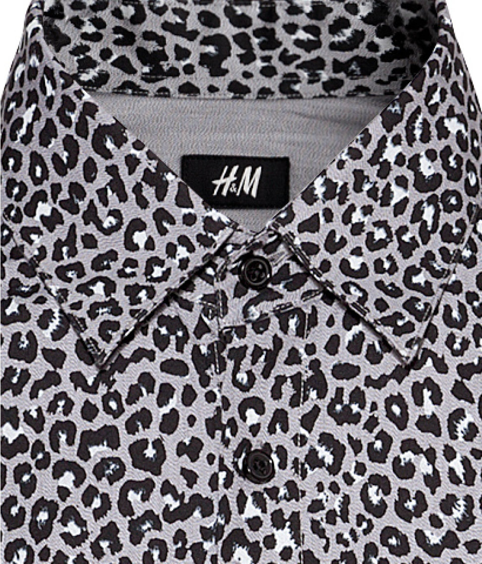 mens leopard print shirt h&m
