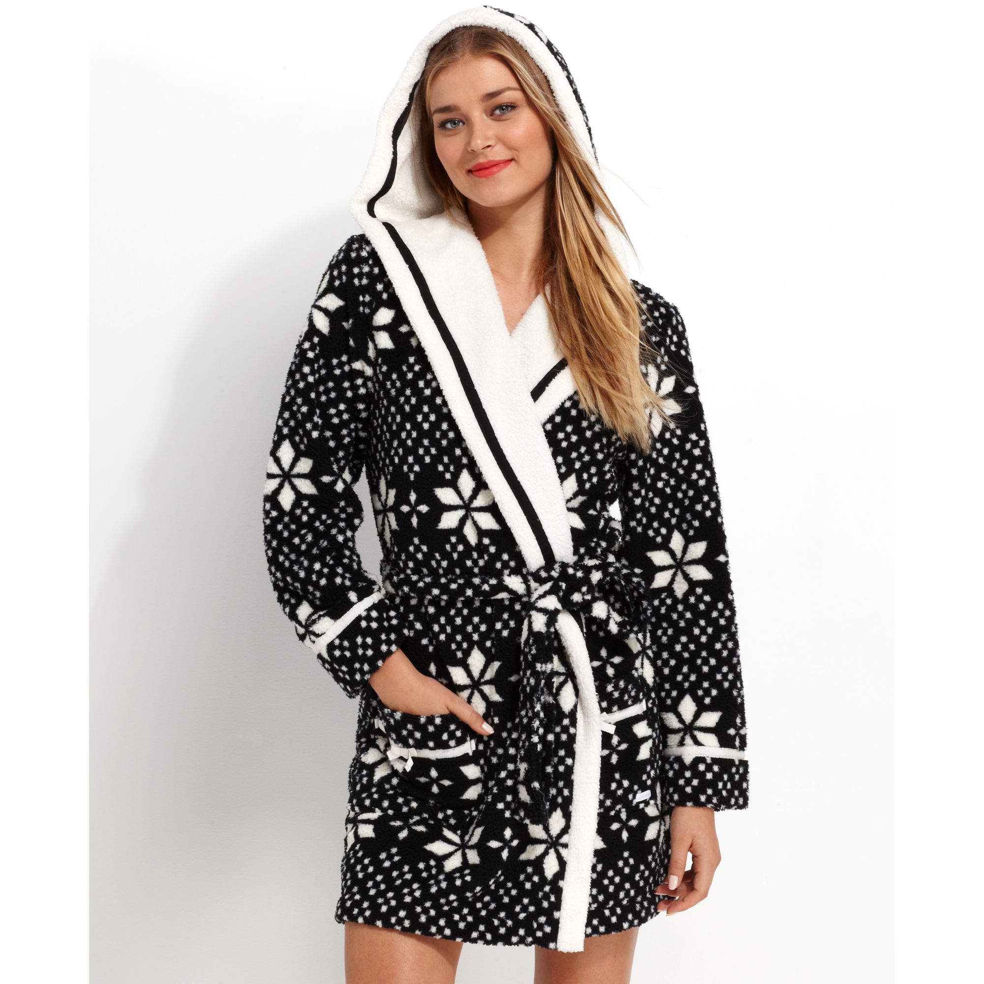 Kensie Winter White Quilted Woven Belted Oversize Hooded Down Personal Style Textured