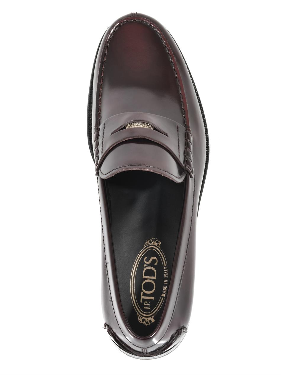 Tod's Leather Penny Loafers in Burgundy (Red) for Men - Lyst