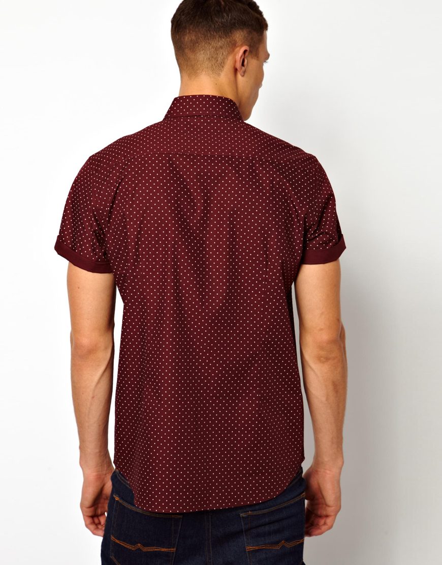ASOS Shirt in Short Sleeve with Polka 