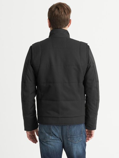 Banana Republic Wool Moto Puffer Jacket in Black for Men | Lyst