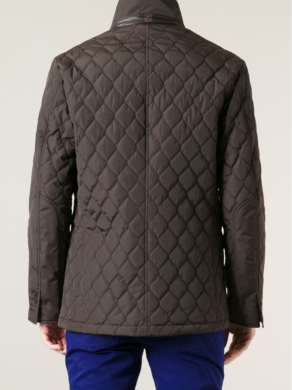 Corneliani Quilted Jacket in Brown for Men - Lyst