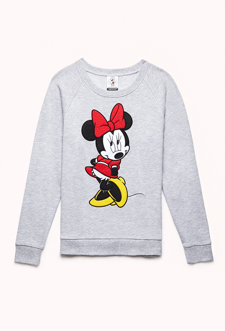 Lyst - Forever 21 Sweet Minnie Mouse Sweatshirt in Gray