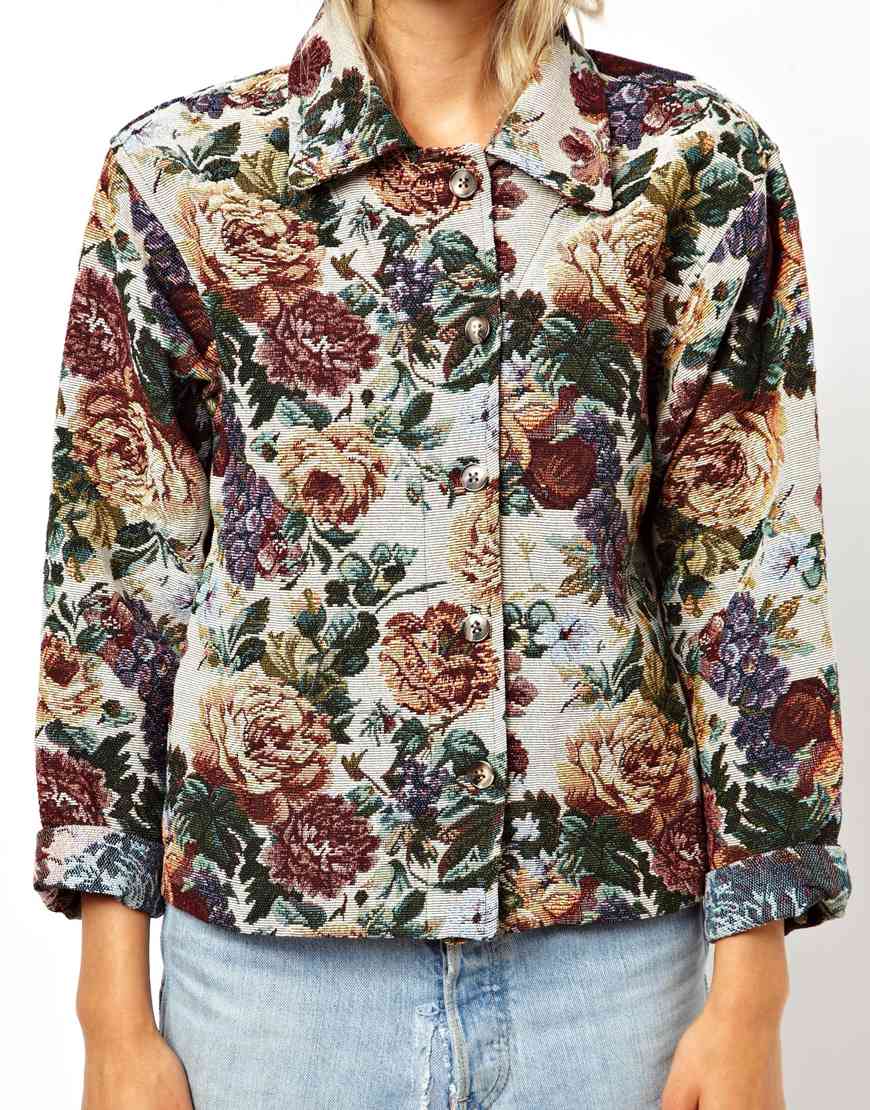 Just Female Asos Reclaimed Vintage Jacket in Tapestry Floral | Lyst