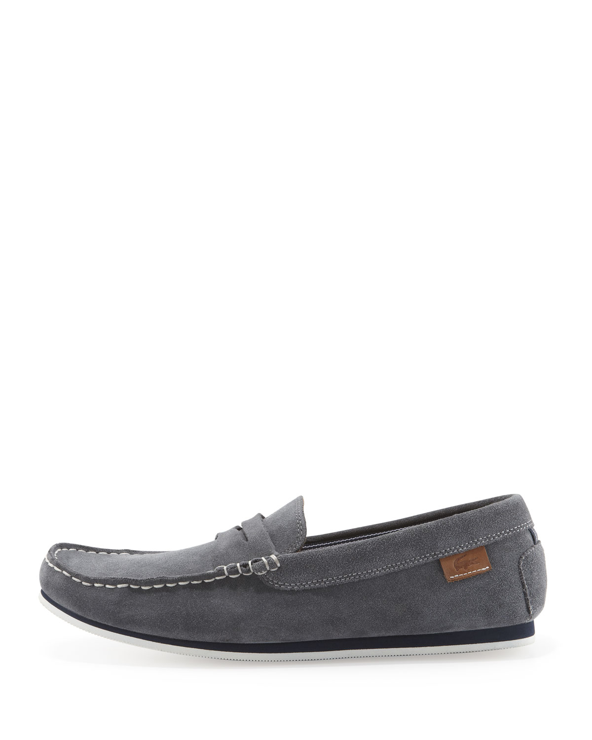 Lyst - Lacoste Suede Penny Loafer Gray in Gray for Men