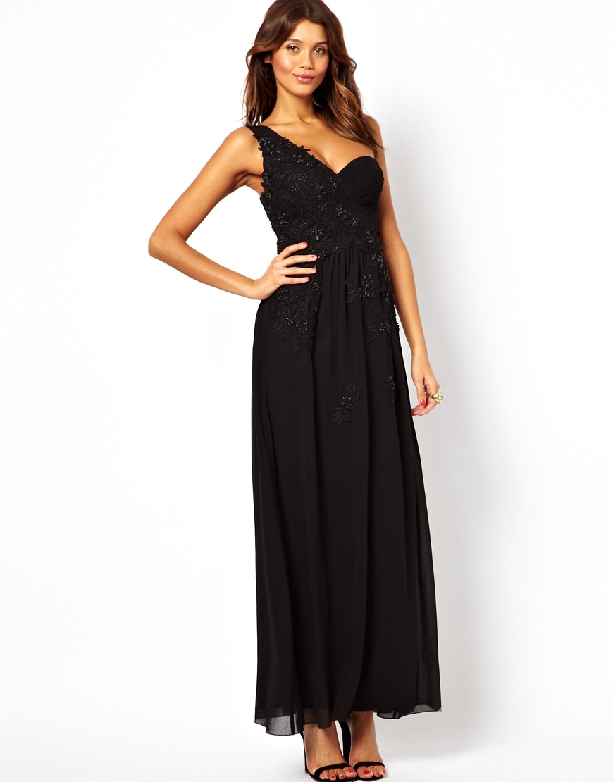 little mistress one shoulder maxi dress