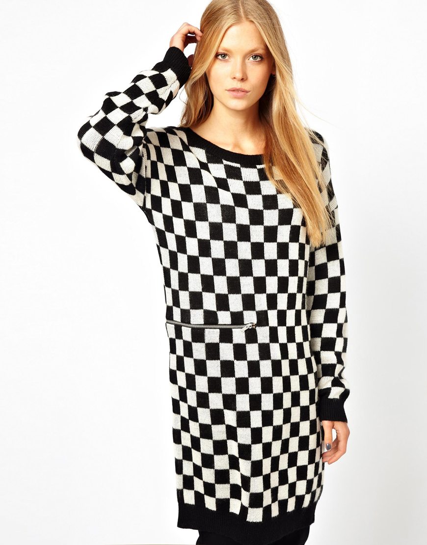 check jumper dress