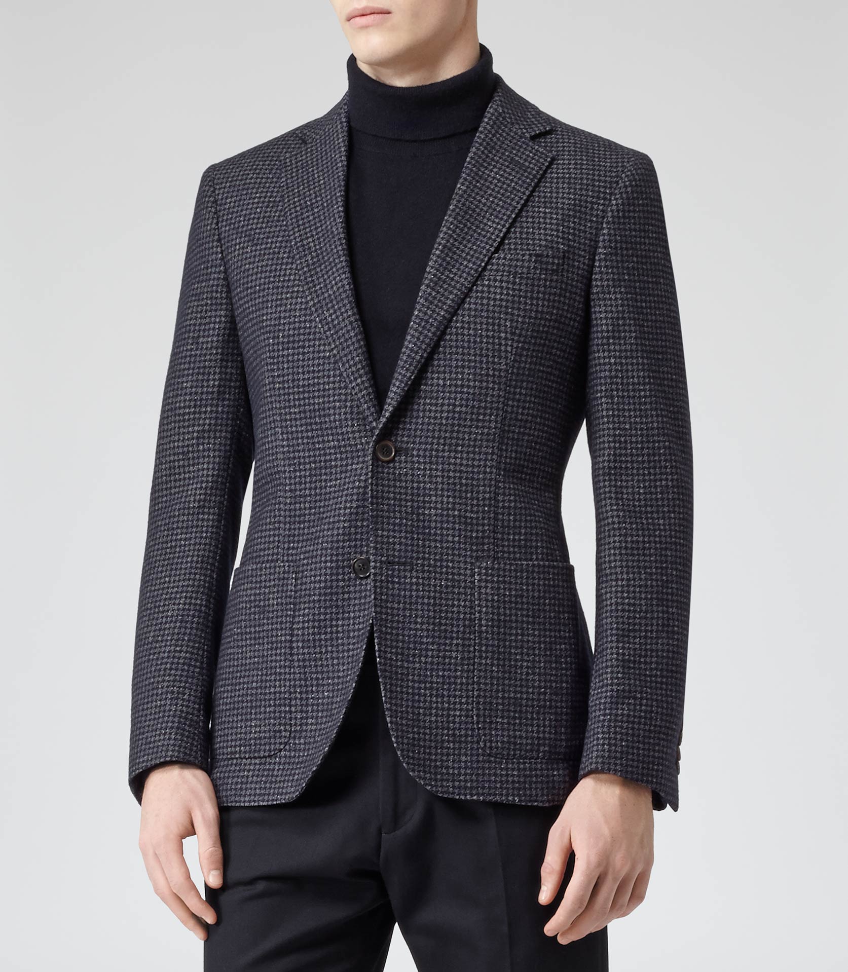 blazer with check shirt