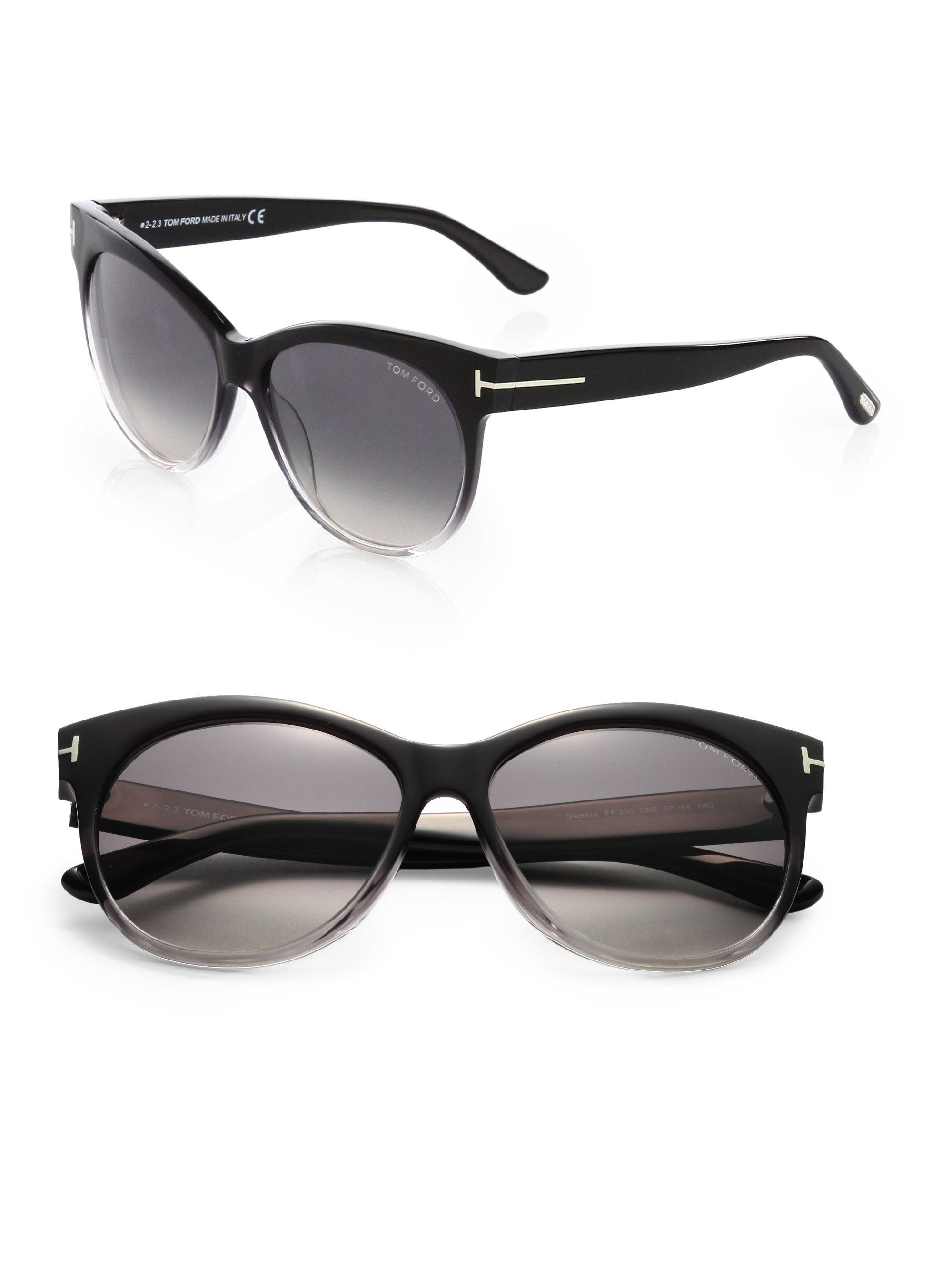 Tom Ford Saskia Cat Eye Black Sunglasses TF330 05B Amazon.com: Tom Ford Women main image 3