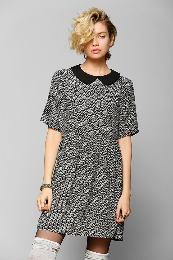 Lyst Urban Outfitters Contrast Collar Babydoll Dress